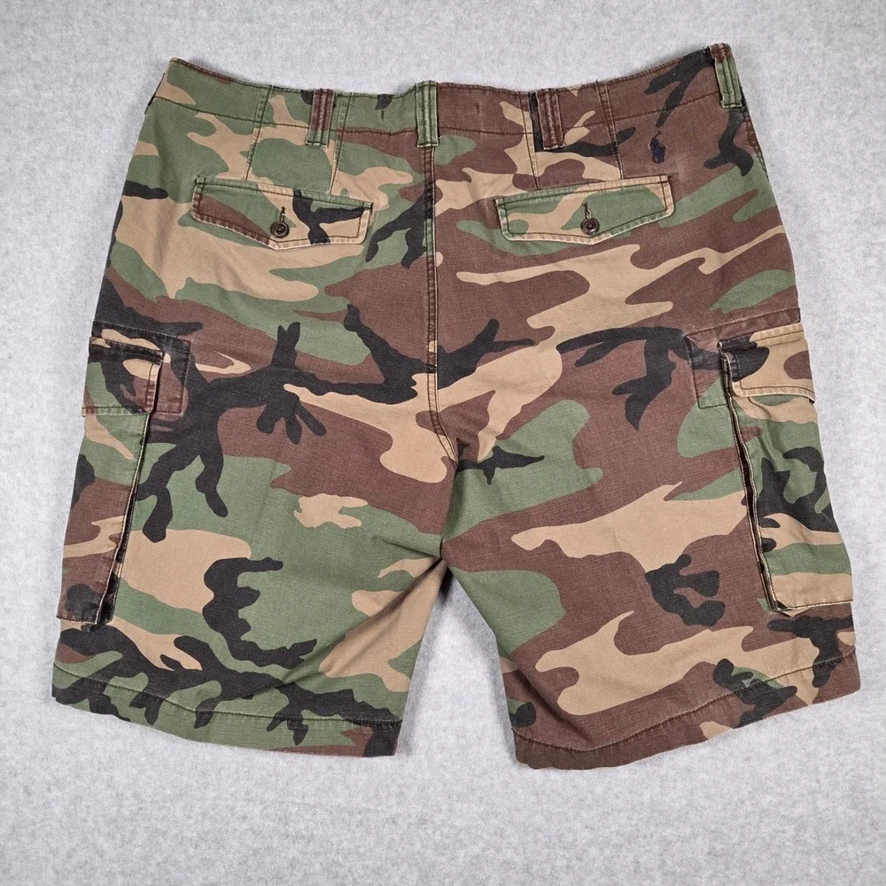 Polo Ralph Lauren Mens 40T 40 Tall Y2K Camo Cargo Shorts Camouflage Woodland
